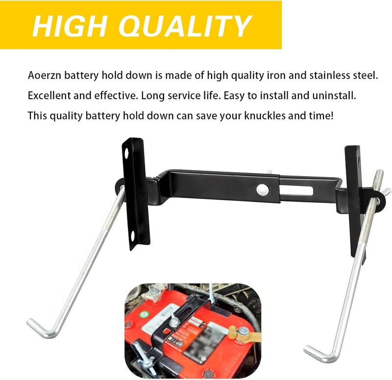 Arwrilt Car Power Hold Down, Adjustable Power Supply Mounting Bracket with J-bolt, Shockproof Safe Power Tie Down Holder, Universal Modified Accessories for Cars SUVs Trucks (Black) - Image 5